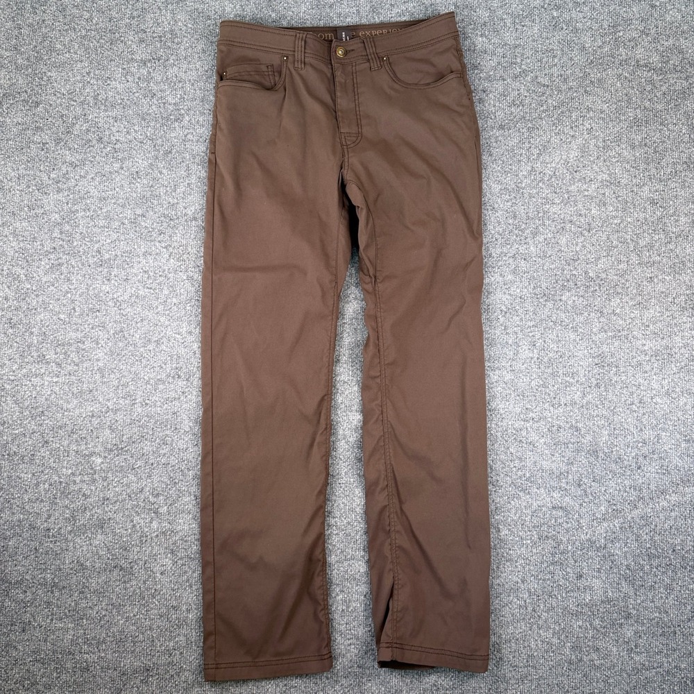 Prana Brion Slim Fit Pants Mens 32x32 Brown Hiking Outdoor Stretch